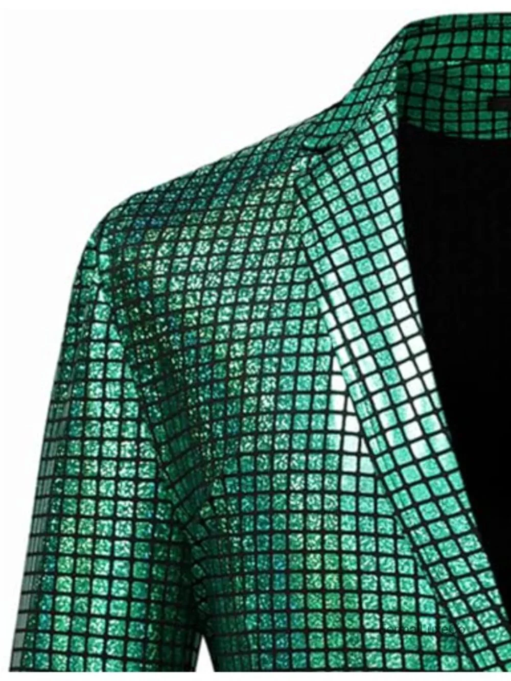 Mens Metallic Sequin Blazer Jacket 70s Disco Party Prom Costume